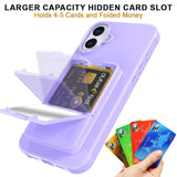 EIDERWOOD iPhone 16  Flexible Plastic Case with Card Holder & Built-in Mirror - Purple