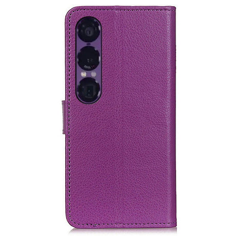 EIDERWOOD Sony Xperia 1 VII Faux Leather Flip Case with Cardholder & Stand Function - Purple