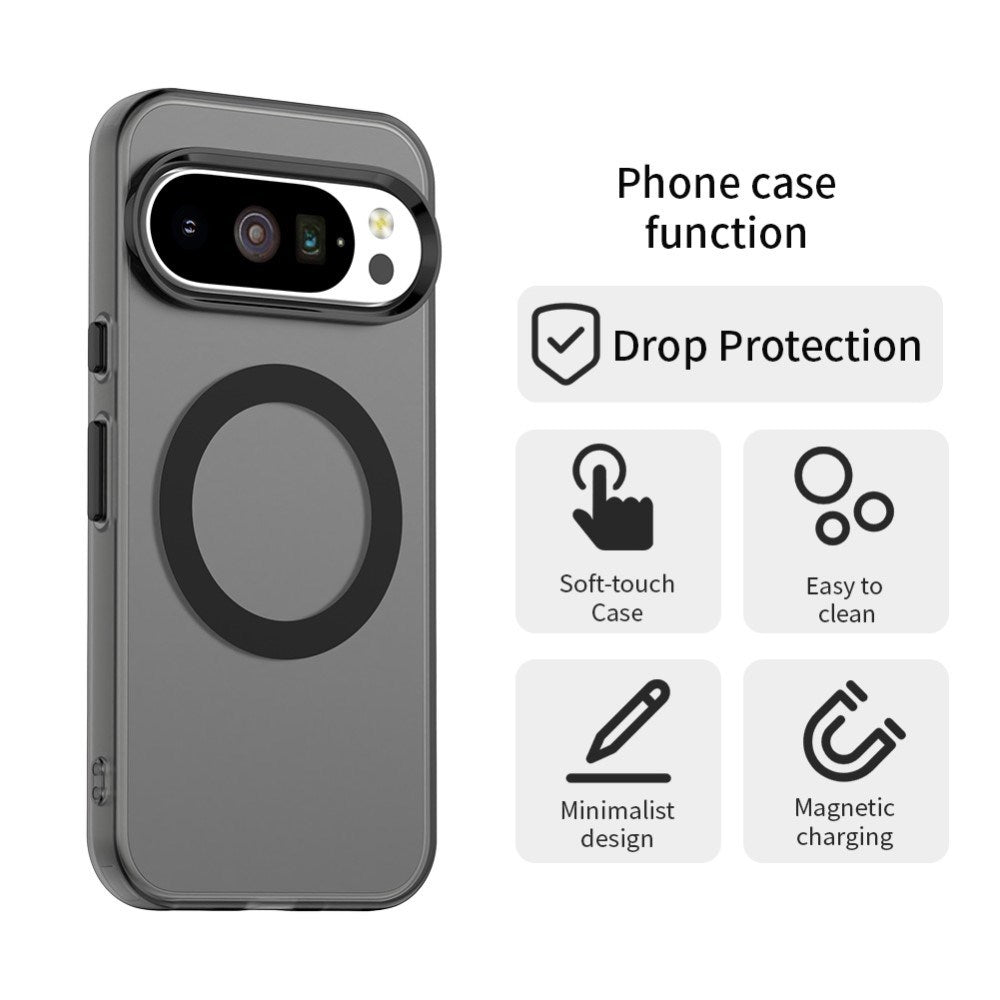 EIDERWOOD Google Pixel 10 / 10 Pro Hybrid Plastic Case - MagSafe Compatible - Transparent / Black