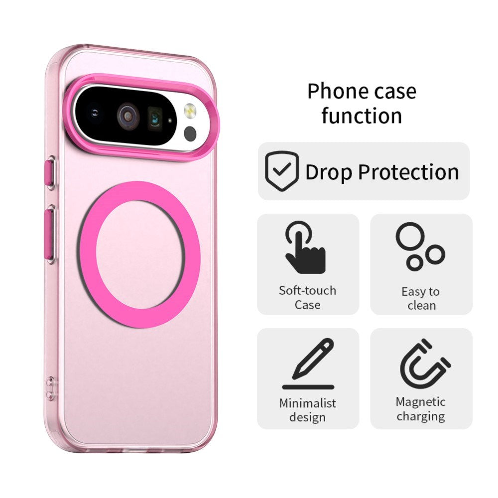 EIDERWOOD Google Pixel 10 / 10 Pro Hybrid Plastic Case - MagSafe Compatible - Transparent / Pink