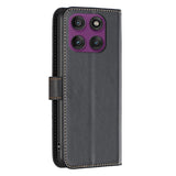 Motorola Edge 60 Pro BINFEN Faux Leather Flip Case with Card Holder & Stand Function - Black