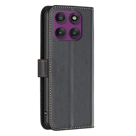 Motorola Edge 60 Pro BINFEN Faux Leather Flip Case with Card Holder & Stand Function - Black