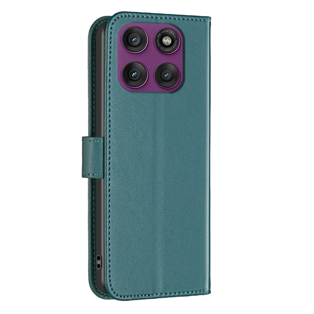 Motorola Edge 60 Pro BINFEN Faux Leather Flip Case with Card Holder & Stand Function - Dark Green