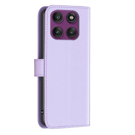 Motorola Edge 60 Pro BINFEN Faux Leather Flip Case with Card Holder & Stand Function - Purple
