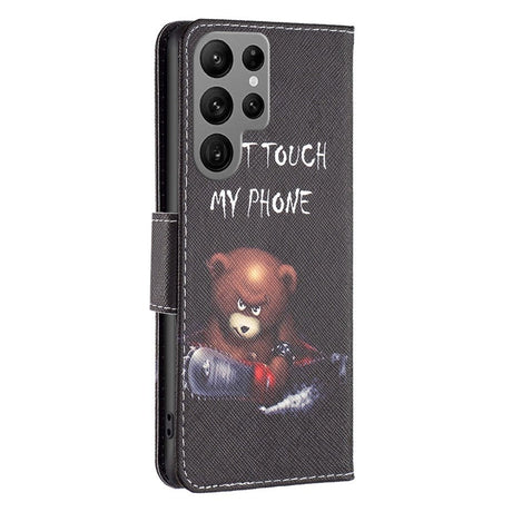 Samsung Galaxy S23 Ultra Flip Case m. Wallet - Angry Teddy Bear