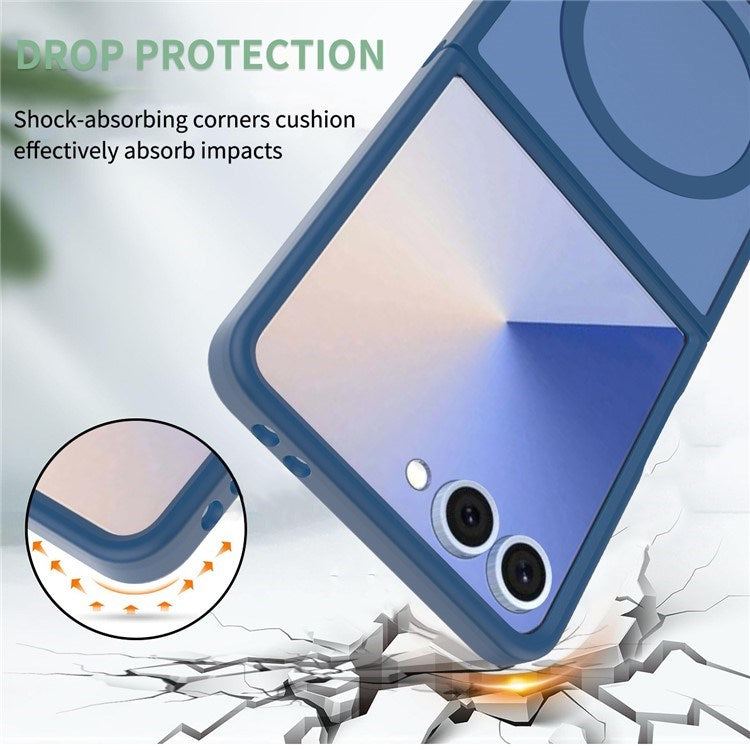 EIDERWOOD Samsung Galaxy Z Flip7 Matte Hybrid Case - MagSafe Compatible - Transparent / Blue