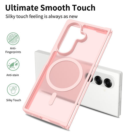 EIDERWOOD Samsung Galaxy Z Fold7 Matte Hybrid Case - MagSafe Compatible - Transparent / Pink