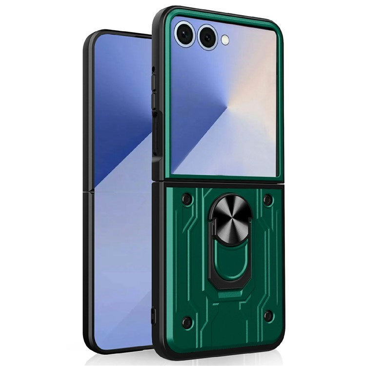 EIDERWOOD Samsung Galaxy Z Flip7 Hybrid Craftsman Case with Kickstand - Green