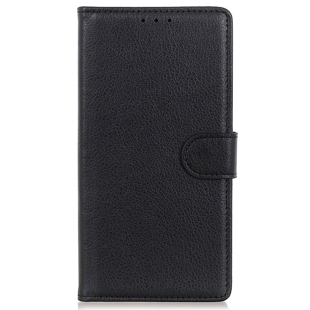 Samsung Galaxy S23 Ultra Litchi Leather Wallet Case - Black