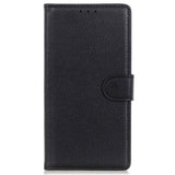 Samsung Galaxy S23 Ultra Litchi Leather Wallet Case - Black