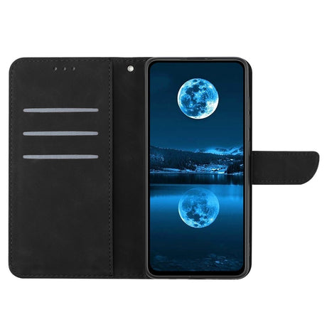 Oppo Reno14 (5G) Faux Leather Flip Case with Print - Black