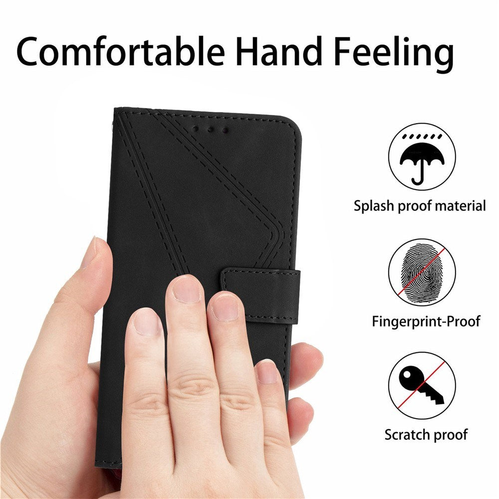 Oppo Reno14 (5G) Faux Leather Flip Case with Print - Black