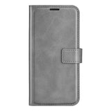 EIDERWOOD iPhone 17 Pro Max Faux Leather Flip Case with Stand & Card Holder - Grey