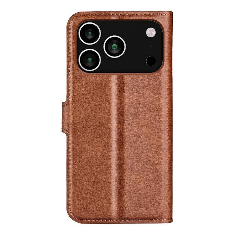 EIDERWOOD iPhone 17 Pro Max Faux Leather Flip Case with Stand & Card Holder - Light Brown