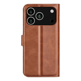 EIDERWOOD iPhone 17 Pro Max Faux Leather Flip Case with Stand & Card Holder - Light Brown
