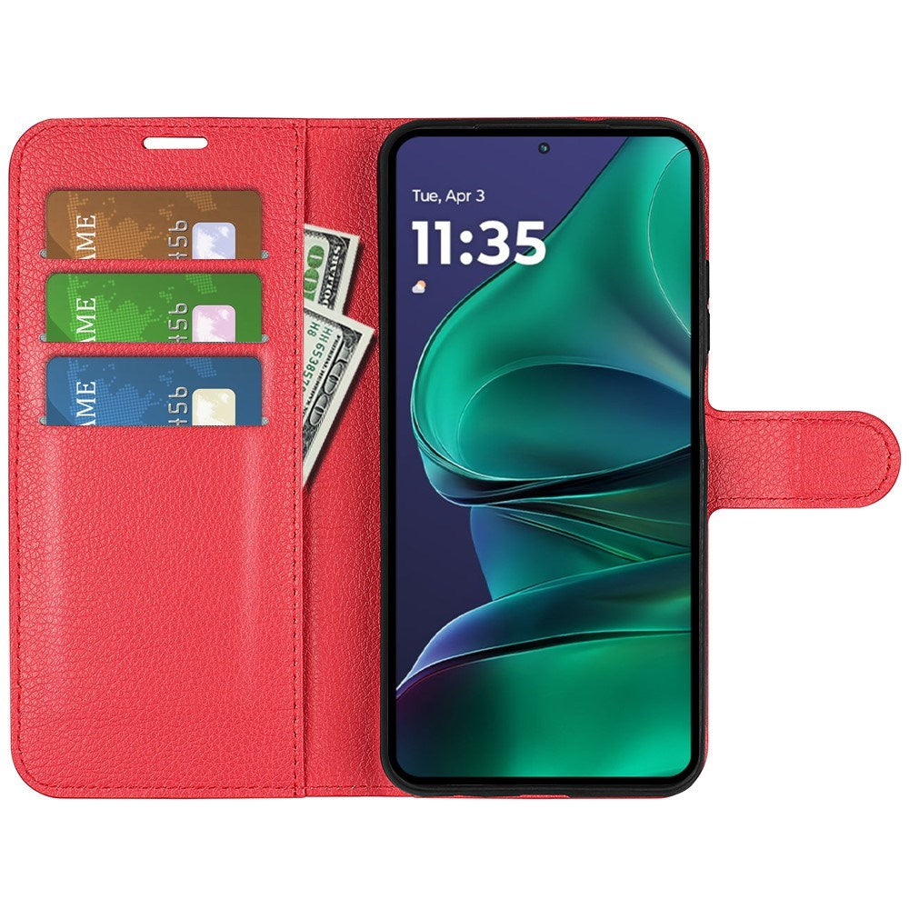 Motorola Moto G Stylus 5G (2025) EIDERWOOD Leather Flip Case with Cardholder & Stand Function - Red