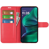 Motorola Moto G Stylus 5G (2025) EIDERWOOD Leather Flip Case with Cardholder & Stand Function - Red