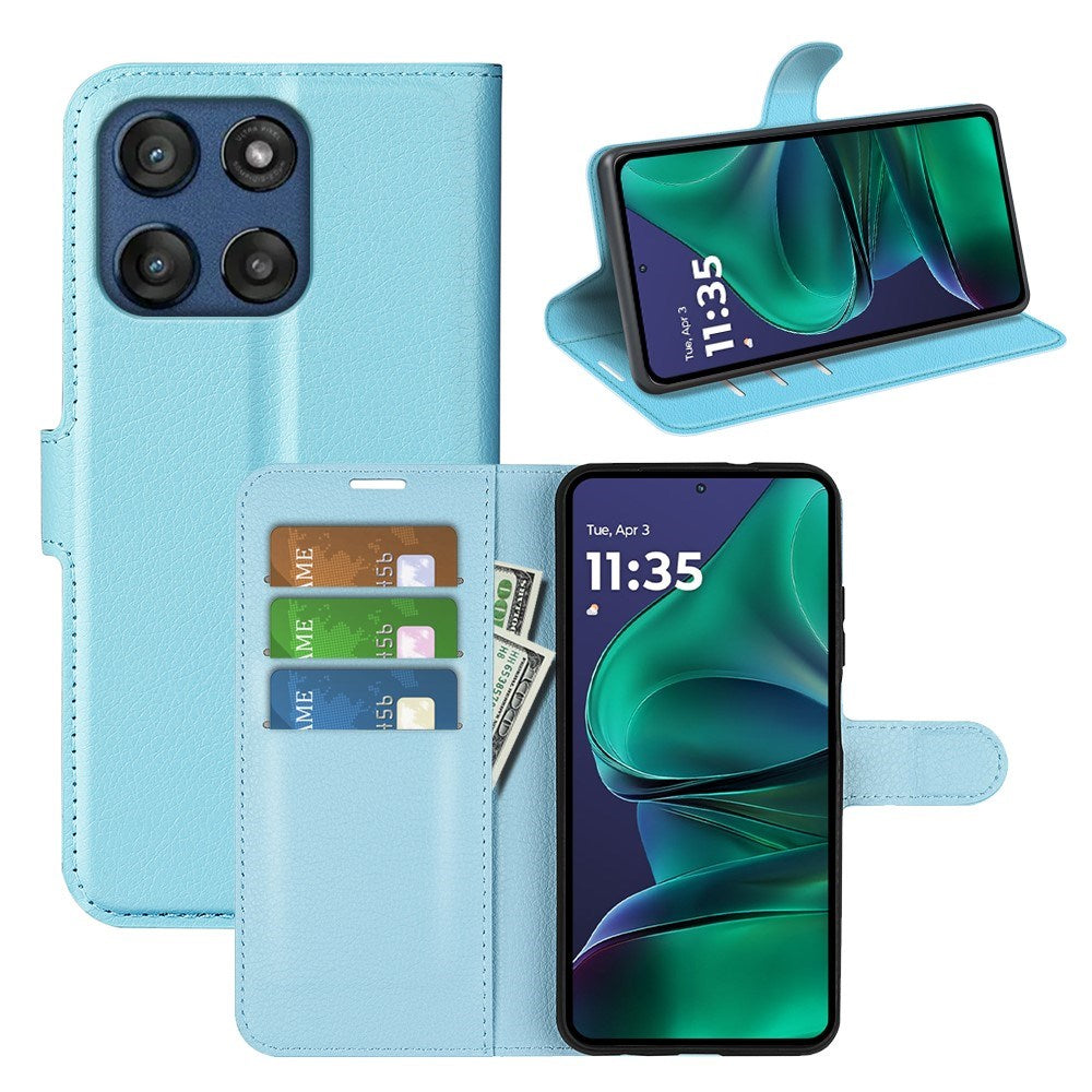 Motorola Moto G Stylus 5G (2025) EIDERWOOD Leather Flip Case with Cardholder & Stand Function - Blue