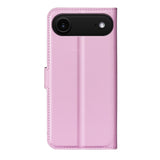 EIDERWOOD iPhone Air Litchi Flip Case with Built-in Card Holder & Stand Function - Pink