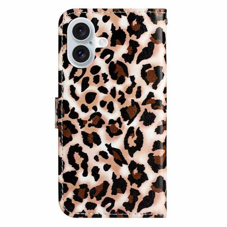 EIDERWOOD iPhone 17 Faux Leather Case with Wallet & Strap - Leopard
