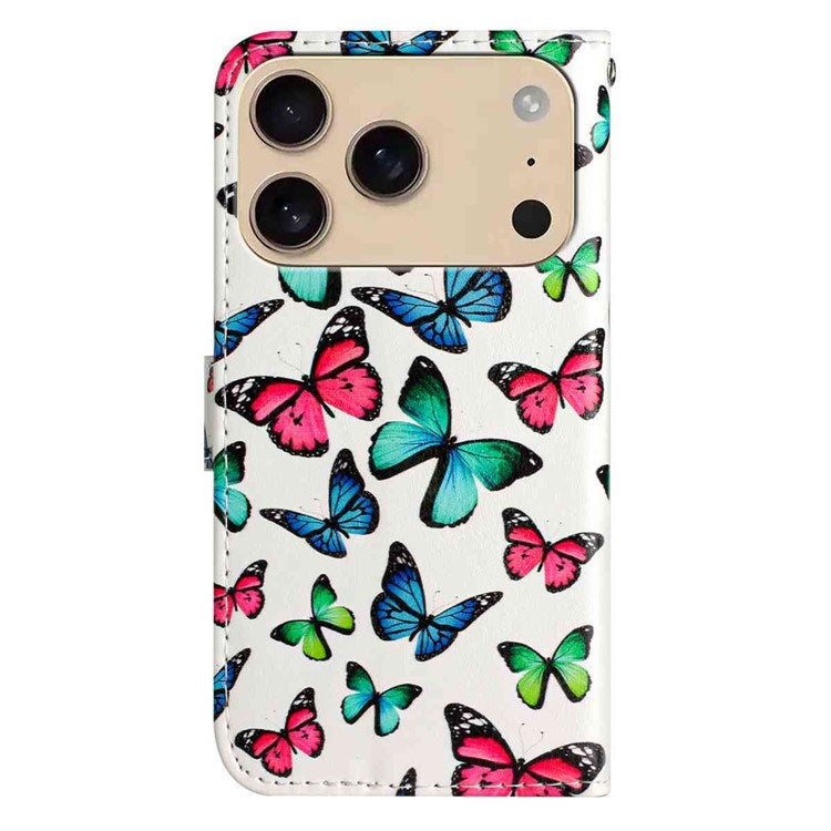 EIDERWOOD iPhone 17 Pro Faux Leather Case with Wallet & Strap - Butterflies