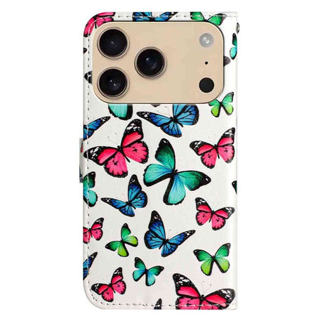 EIDERWOOD iPhone 17 Pro Max Faux Leather Case with Wallet & Strap - Butterflies