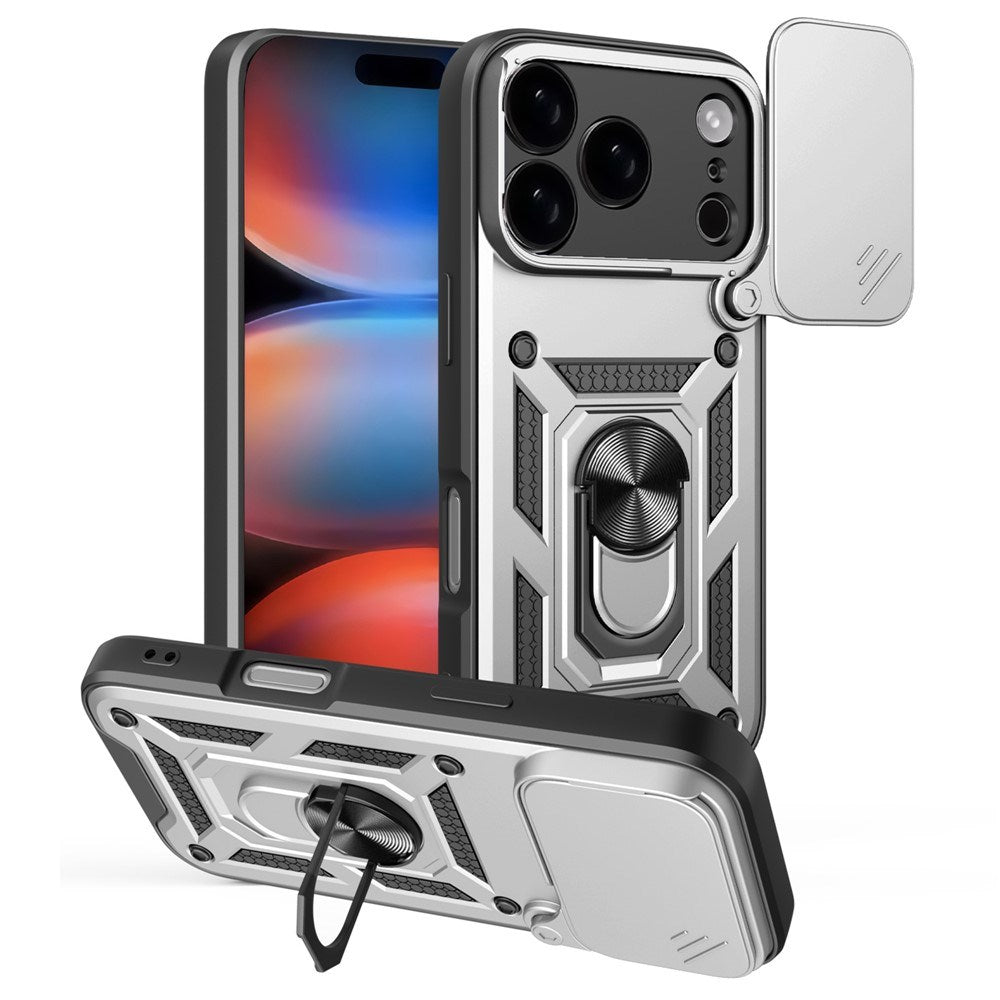 EIDERWOOD iPhone 17 Pro Hybrid Craftsman Case with Kickstand & Cam Slider - Silver