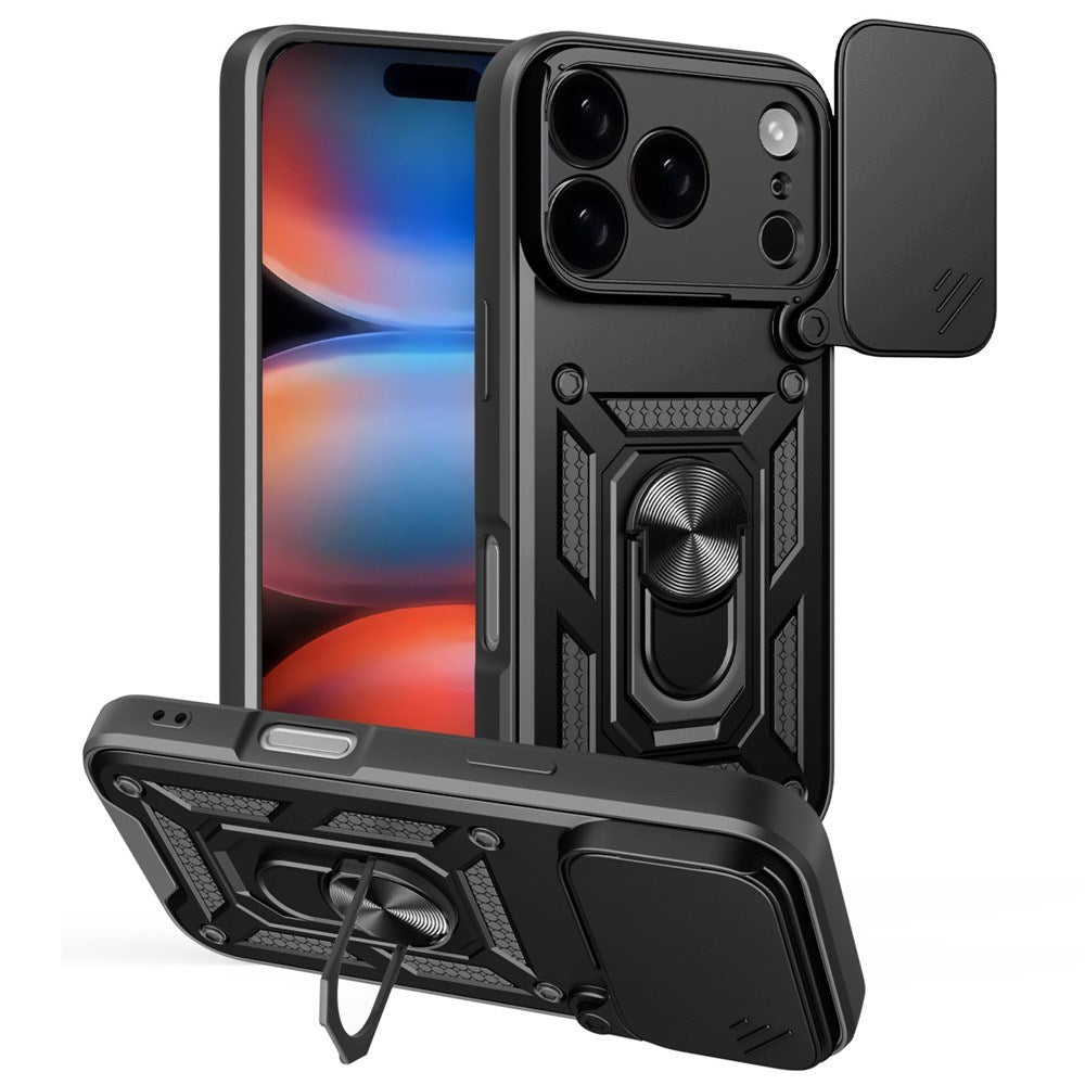 EIDERWOOD iPhone 17 Pro Max Hybrid Craftsman Case with Kickstand & Cam Slider - Black
