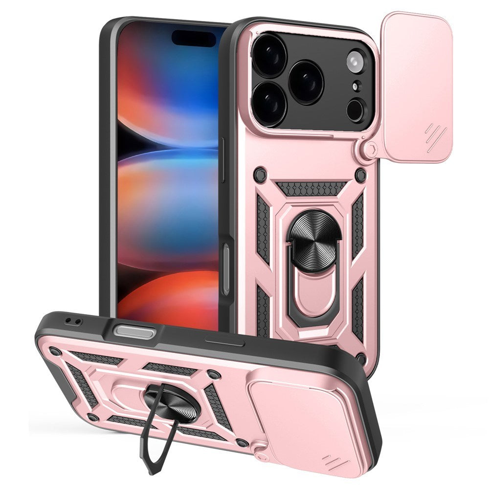 EIDERWOOD iPhone 17 Pro Max Hybrid Craftsman Case with Kickstand & Cam Slider - Rose Gold