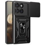 EIDERWOOD Motorola Edge 60 Pro Hybrid Rugged Case with Magnetic Kickstand & Cam Slider - Black