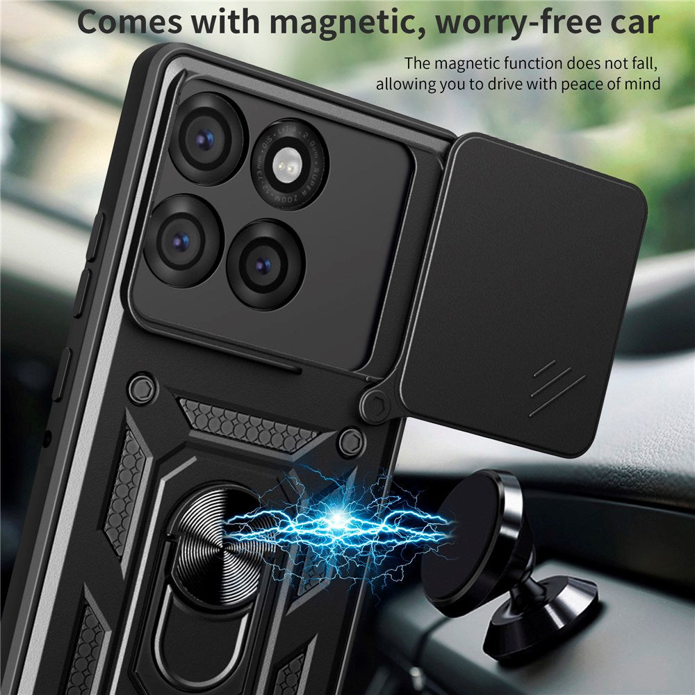 EIDERWOOD Motorola Edge 60 Pro Hybrid Rugged Case with Magnetic Kickstand & Cam Slider - Red