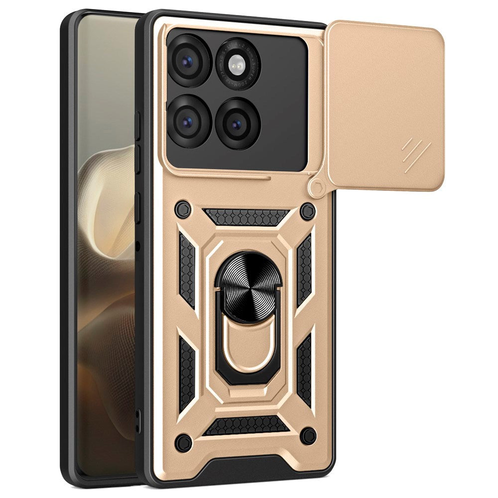 EIDERWOOD Motorola Edge 60 Pro Hybrid Rugged Case with Magnetic Kickstand & Cam Slider - Gold