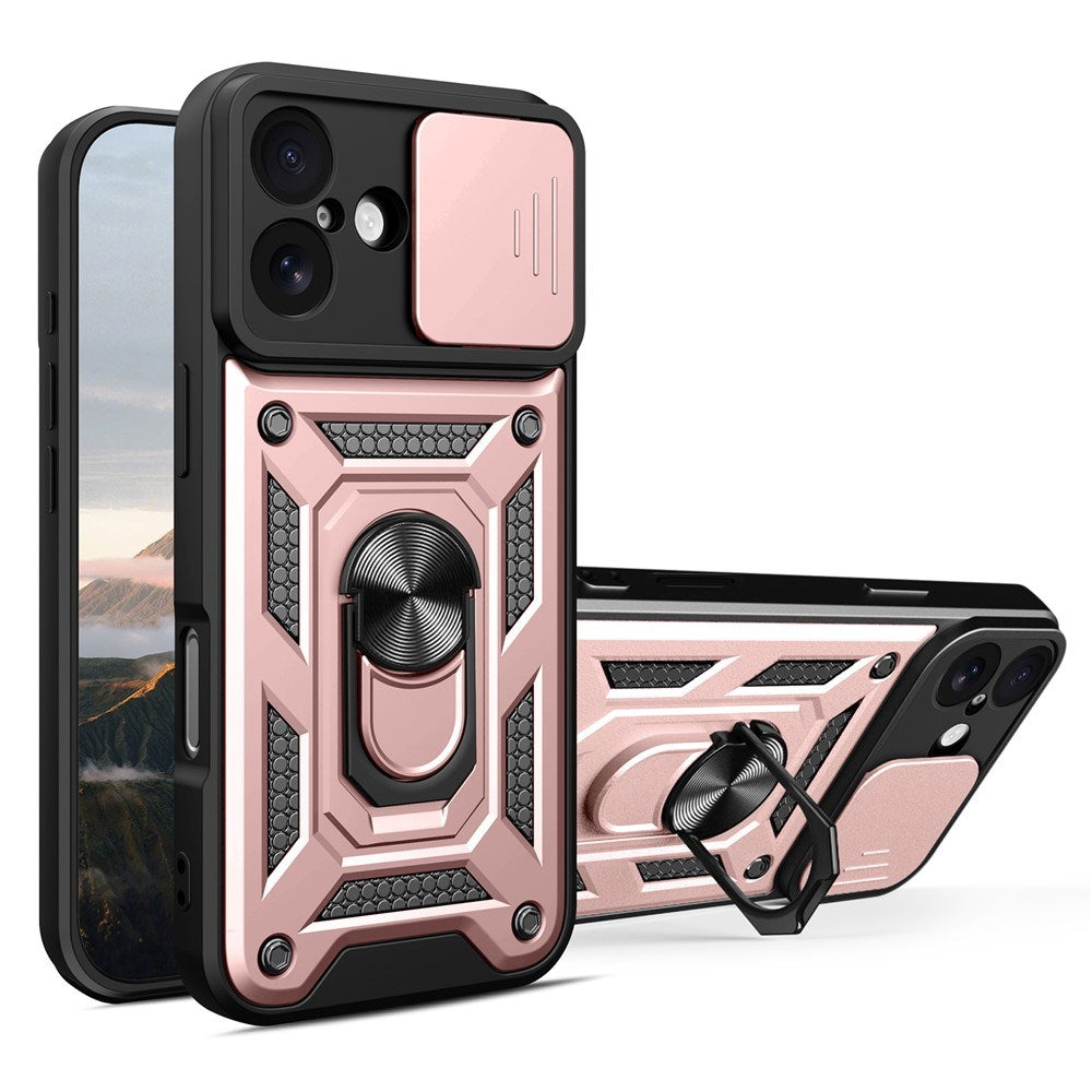 EIDERWOOD iPhone 17 Hybrid Craftsman Case with Kickstand & Cam Slider - Rose Gold