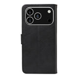 EIDERWOOD iPhone 17 Pro Faux Leather Case with Wallet & Strap - Black