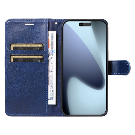 EIDERWOOD iPhone 17 Pro Faux Leather Case with Wallet & Strap - Blue