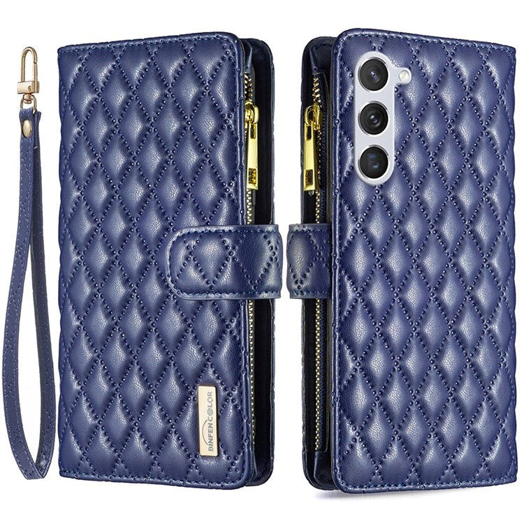 Samsung Galaxy S23 Faux Leather Case w. Built-in Wallet and Kickstand - Blue