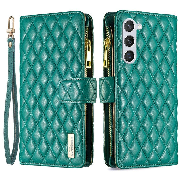 Samsung Galaxy S23 Faux Leather Case w. Built-in Wallet and Kickstand - Green