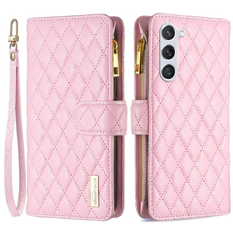 Samsung Galaxy S23 Faux Leather Case w. Built-in Wallet and Kickstand - Pink