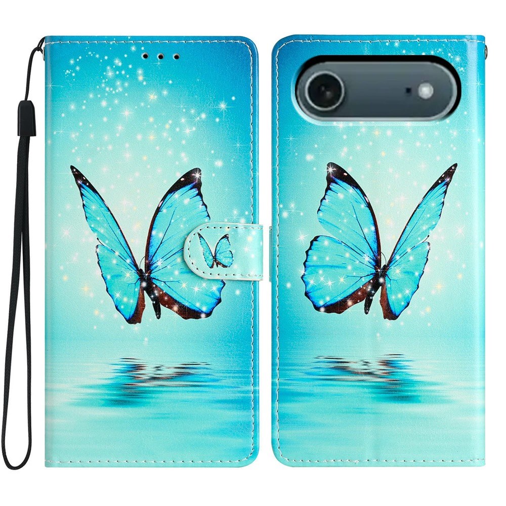 EIDERWOOD iPhone Air Faux Leather Case with Wallet & Strap - Butterfly