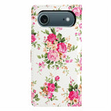 EIDERWOOD iPhone Air Faux Leather Case with Wallet & Strap - Flowers