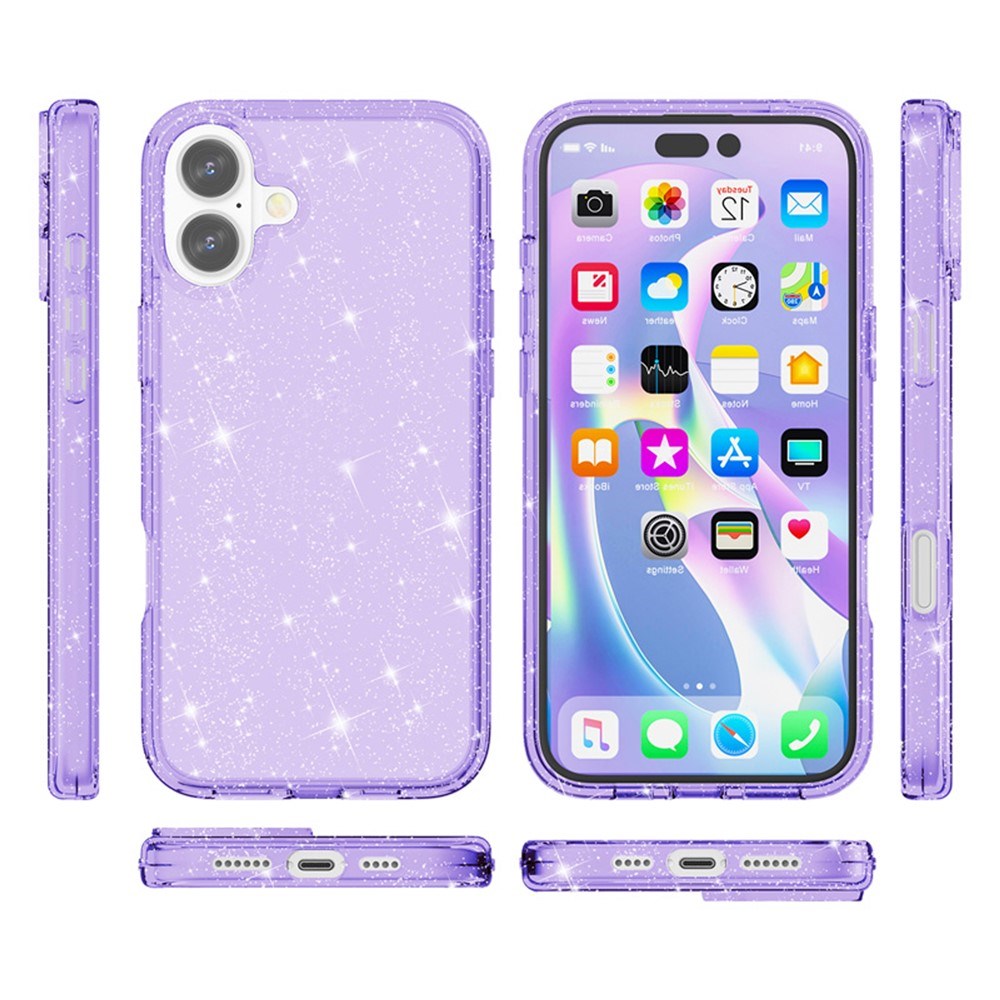 EIDERWOOD iPhone 17 Hybrid Plastic Case - Purple Glitter