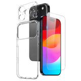 NORTHJO iPhone 17 Pro Max 3-in-1 Protection Set with Flexible Plastic Case / Tempered Screen Protector Glass / Camera Lens Protector Glass - Transparent
