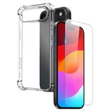 NORTHJO iPhone Air 2-in-1 Protection Set with Shock-Absorbing Flexible Plastic Case & Tempered Screen Protector Glass - Transparent
