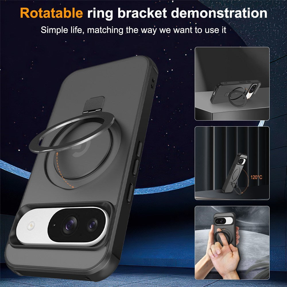 EIDERWOOD Google Pixel 10 / 10 Pro / 9 / 9 Pro Hybrid Case with Kickstand - MagSafe Compatible - Black