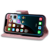 iPhone 17e / 16e Faux Leather Flip Case with Character Design - Pink