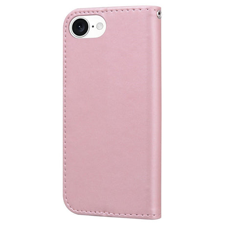 iPhone 17e / 16e Faux Leather Flip Case with Character Design - Pink
