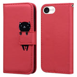 iPhone 17e / 16e Faux Leather Flip Case with Character Design - Red