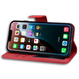 iPhone 17e / 16e Faux Leather Flip Case with Character Design - Red