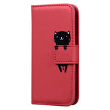 iPhone 17e / 16e Faux Leather Flip Case with Character Design - Red