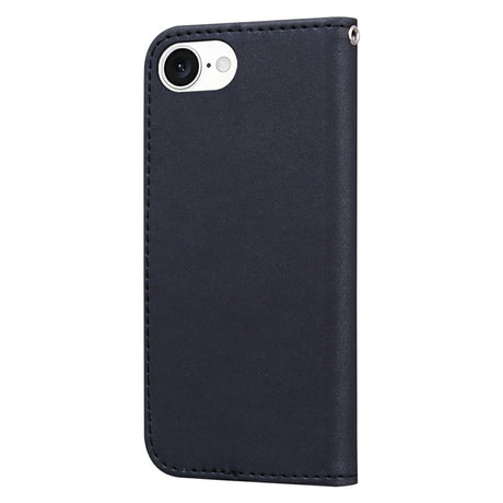 iPhone 17e / 16e Faux Leather Flip Case with Character Design - Black